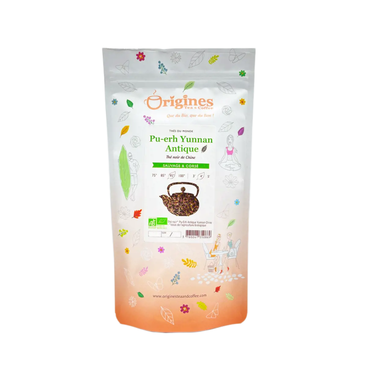 Origines Tea&Coffee The Noir Bio En Vrac Pu Erh Yunnan Antique Chine 1Kg Fleur De The 1 Kg by Origines Tea&Coffee