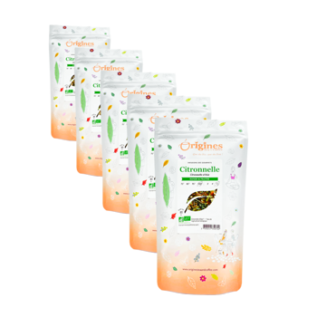 Infusion Bio Citronnelle en Sachet - 80g - Pack 5 × Pochette 80 g
