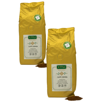 Gemahlener Kaffee - Cafè Crema - 500g - Pack 2 × Mahlgrad Moka Beutel 500 g