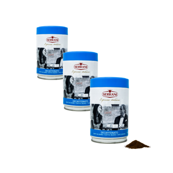 Caffè macinato - Decaffeinato - 250g - Pack 3 × Macinatura Filtro Scatola di metallo 250 g