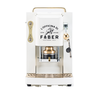 FABER Kaffeepadmaschine - Pro Deluxe Pure White, Messing 1,3 l - 