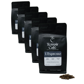 Terroir Café - Die Espresso-Zusammenstellung 250g - Pack 5 × Bohnen Beutel 250 g