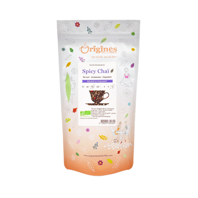 Origines Tea&Coffee The Noir Bio En Vrac Spicy Chai Ceylan 1Kg Fleur De The 1 Kg by Origines Tea&Coffee