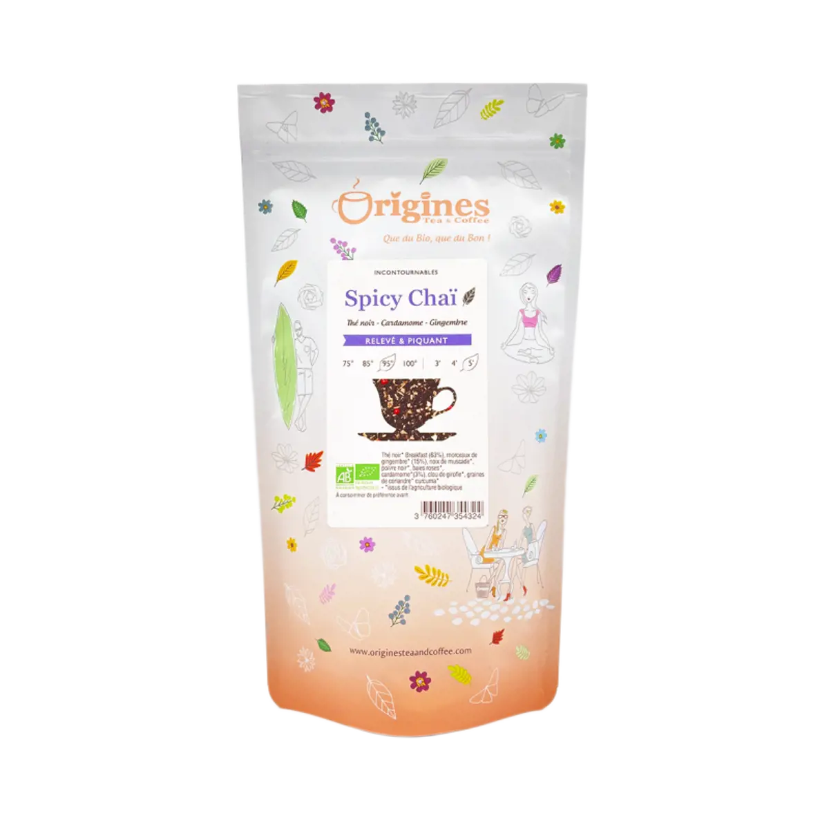 Origines Tea&Coffee The Noir Bio En Vrac Spicy Chai Ceylan 1Kg Fleur De The 1 Kg by Origines Tea&Coffee