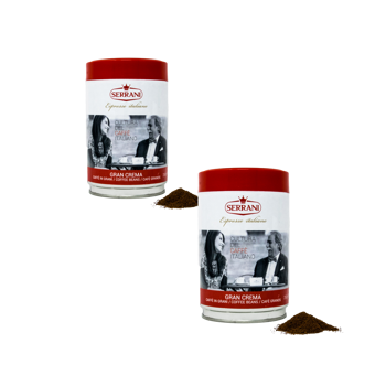 Caffè macinato -Gran Crema - 250g - Pack 2 × Macinatura Moka Scatola di metallo 250 g
