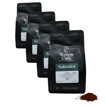 Gemahlener Kaffee - Salvador, San Jorge 250g - Pack 4 × Mahlgrad Espresso Beutel 250 g