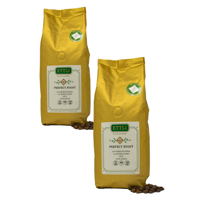 Kaffeebohnen - Perfect Night Entcoffeinierter Kaffee - 500g by ETTLI Kaffee