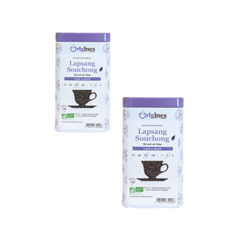 Origines Tea&Coffee The Noir Bio En - Lapsang Souchong Chine 100G Canette 100 G - Pack 2 × Boîte métal 100 g