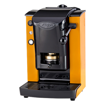 FABER Kaffeepadmaschine - Slot Plast Schwarz Orange 1,3 l - Pack 2 × ESE (44mm) kompatibel