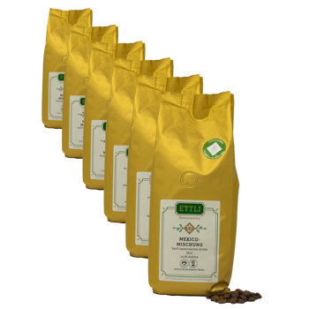 ETTLI Kaffee Café En Grains - Mélange Du Mexique - 250G - Pack 6 × Grains Pochette 250 g