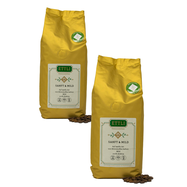 ETTLI Kaffee Café En Grains - Douceur Et Légèreté Avec Caféine - 1Kg by ETTLI Kaffee