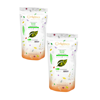 Origines Tea&Coffee Infusion Bio Menthe Nanah Feuilles Entieres En Vrac 200G Fleur De The 200 G - Pack 2 × Pochette 200 g