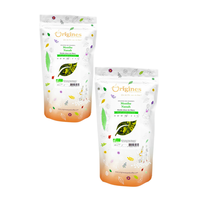 Origines Tea&Coffee Infusion Bio Menthe Nanah Feuilles Entieres En Vrac 200G Fleur De The 200 G by Origines Tea&Coffee