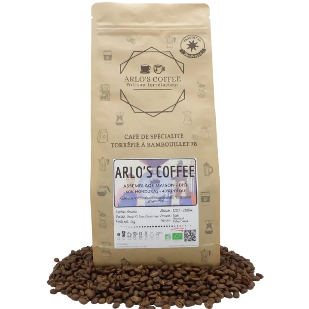Arlo's Coffee - Blend Maison Moulu Italien Moka- 1 Kg by ARLO'S COFFEE