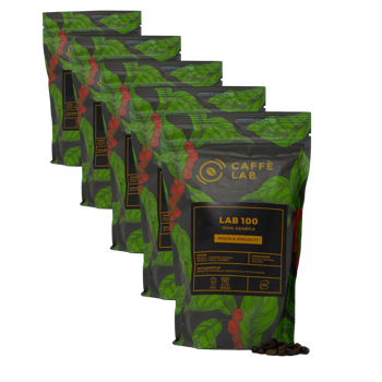 CaffèLab Café En Grains - Mélange Specialty Lab 100 - 250G - Pack 5 × Grains Pochette 250 g