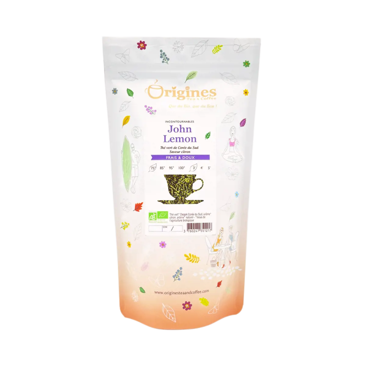 Origines Tea&Coffee The Vert Bio En Vrac John Lemon Coree Du Sud 1Kg Fleur De The 1 Kg by Origines Tea&Coffee