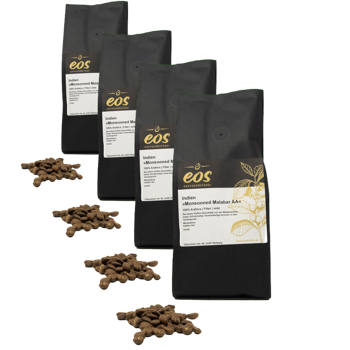 Cafe En Grain EOS Kaffeerösterei Indian Monsooned Malabar 500 G - Pack 4 × Grains Pochette 500 g