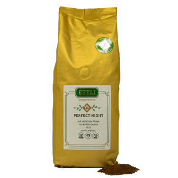 Gemahlener Kaffee - Perfect Night Entcoffeinierter Kaffee - 1kg - Mahlgrad Espresso Beutel 1 kg