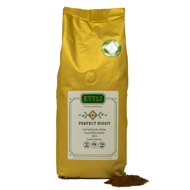 Gemahlener Kaffee - Perfect Night Entcoffeinierter Kaffee - 1kg by ETTLI Kaffee