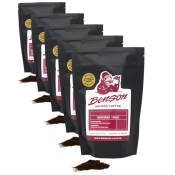 Benson Cafe Moulu Capricornio Espresso 250G Moulu Moka - 250 G - Pack 5 × Moulu Moka Pochette 250 g