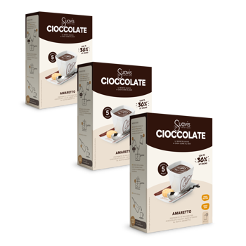 Cioccolata Calda - Amaretto - Pack 3 × Scatola di cartone 160 g