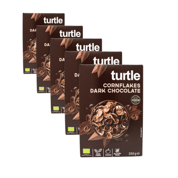 Turtle Cornflakes Chocolat Noir Bio Sans Gluten Boite En Carton 250 G - Pack 5 × Boîte en carton 250 g
