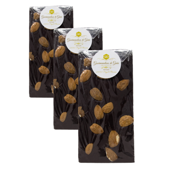 Cioccolato Fondente 65% Cacao - Mandorle - Pack 3 × Tavoletta 100 g