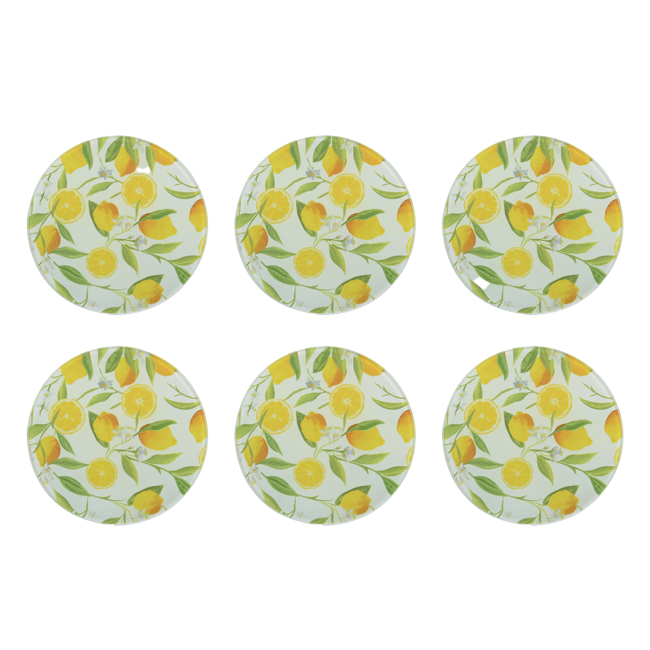 Aulica Set De 6 Dessous De Verre Citron by Aulica