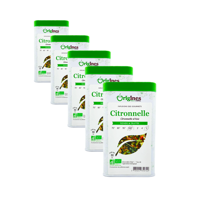 Infusion Bio Citronnelle Metall-Box - 80g by Origines Tea&Coffee