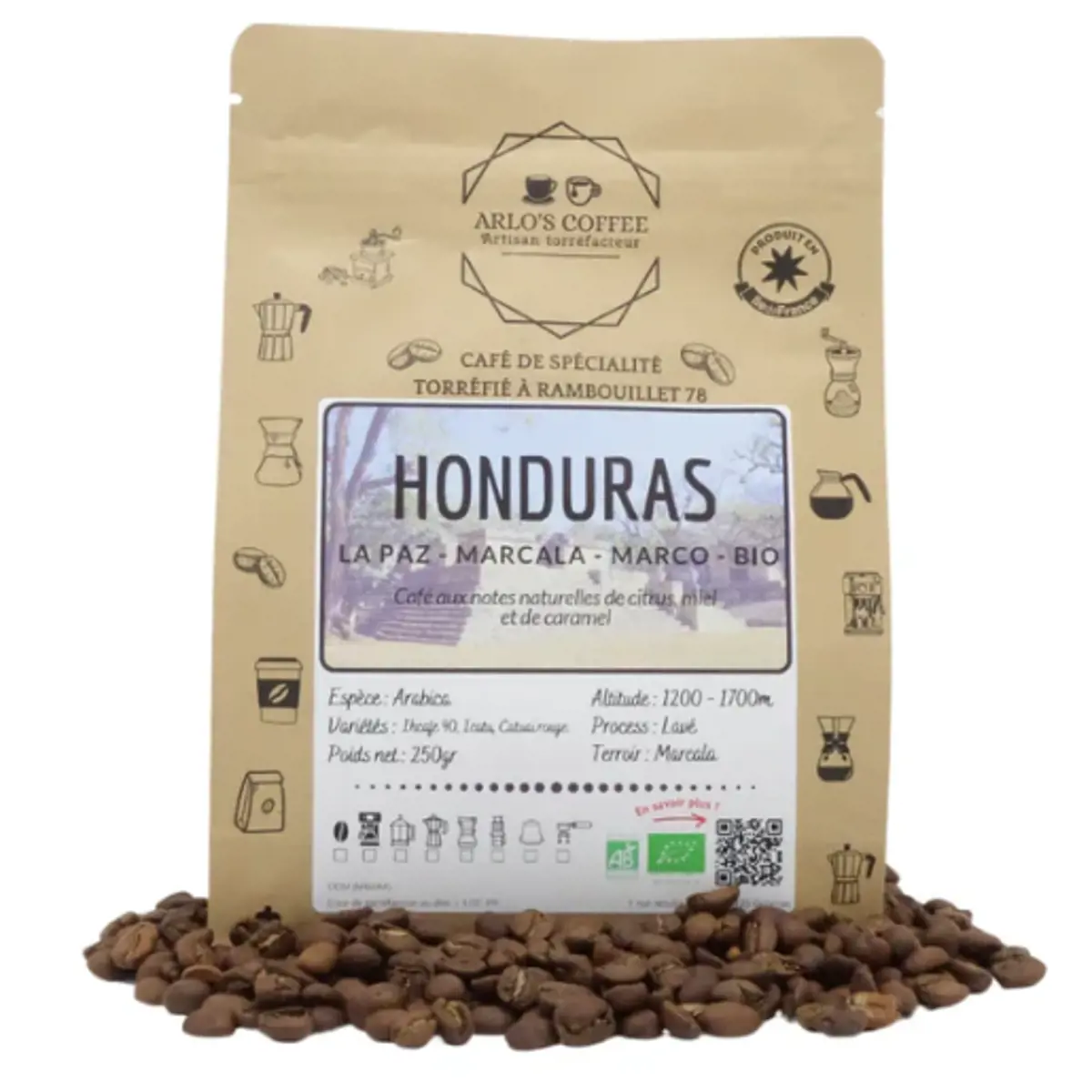 Cafe En Grain Arlo's Coffee Honduras 250 G by ARLO'S COFFEE