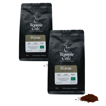 Caffè macinato - Perù Biologico, Condor Huabal 1kg - Pack 2 × Macinatura Espresso Bustina 1 kg