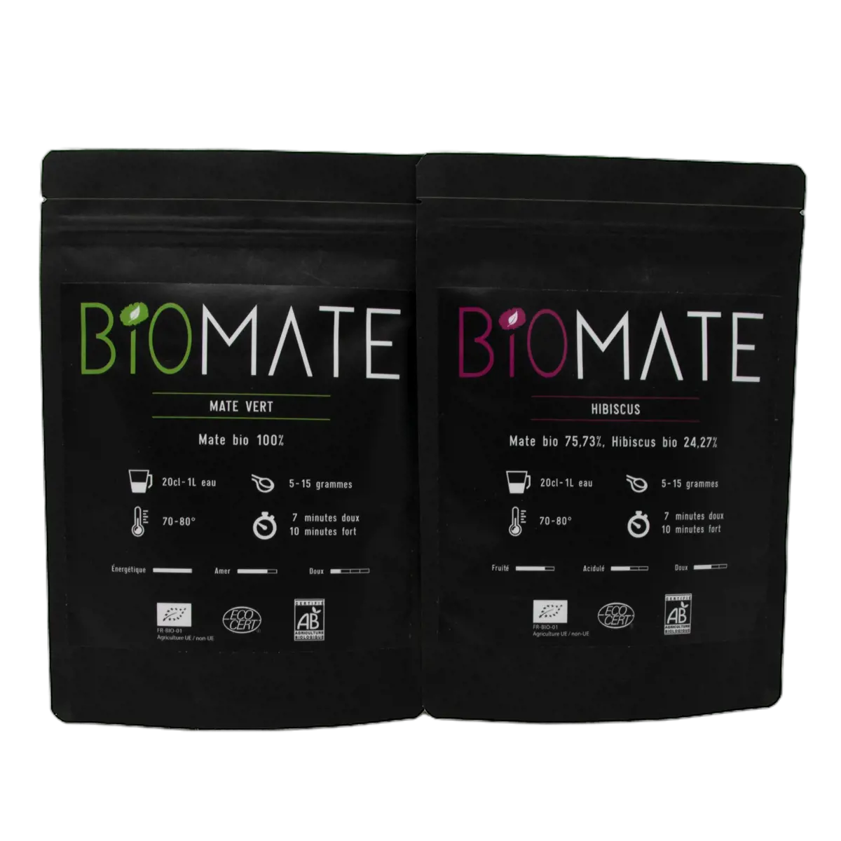 Biomaté Duo Decouverte Mate Vert Hibiscus Box Decouverte Cadeau 100 G by Biomaté