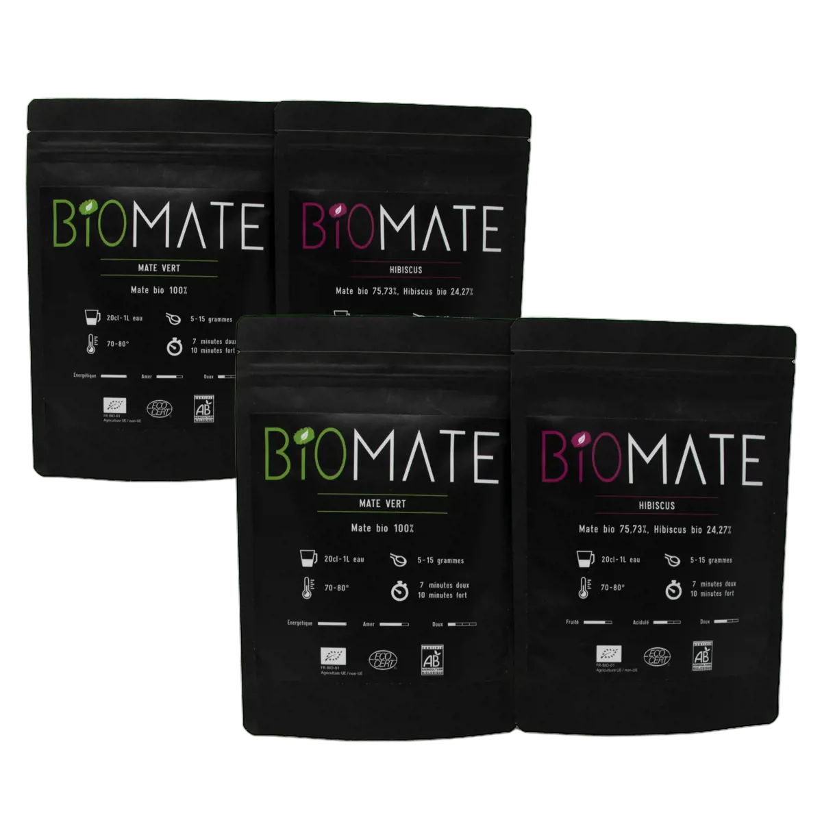Endeckerpaar: Grüner Mate & Hibiskus by Biomaté