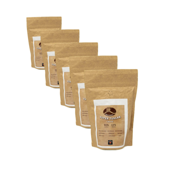 CaffèLab Melange Super Tuscan 90 10 Moulu Espresso- 250 G - Pack 5 × Moulu Espresso Pochette 250 g