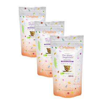 Origines Tea&Coffee The Blanc Bio En Sachet Imperial Chine 50G - 50 G - Pack 3 × Pochette 50 g