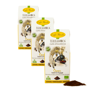 Terramoka Sir Oscar 250G Moulu Espresso - 250 G - Pack 3 × Moulu Espresso Boîte en carton 250 g