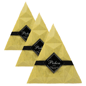 Pichon - Tablette Lyonnaise Triangle Chocolat Blanc Caviar De Vanille Bourbon Boite En Carton 80 G - Pack 3 × Boîte en carton 80 g