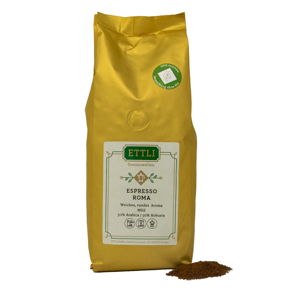 Gemahlener Kaffee - Espresso Roma - 1kg by ETTLI Kaffee