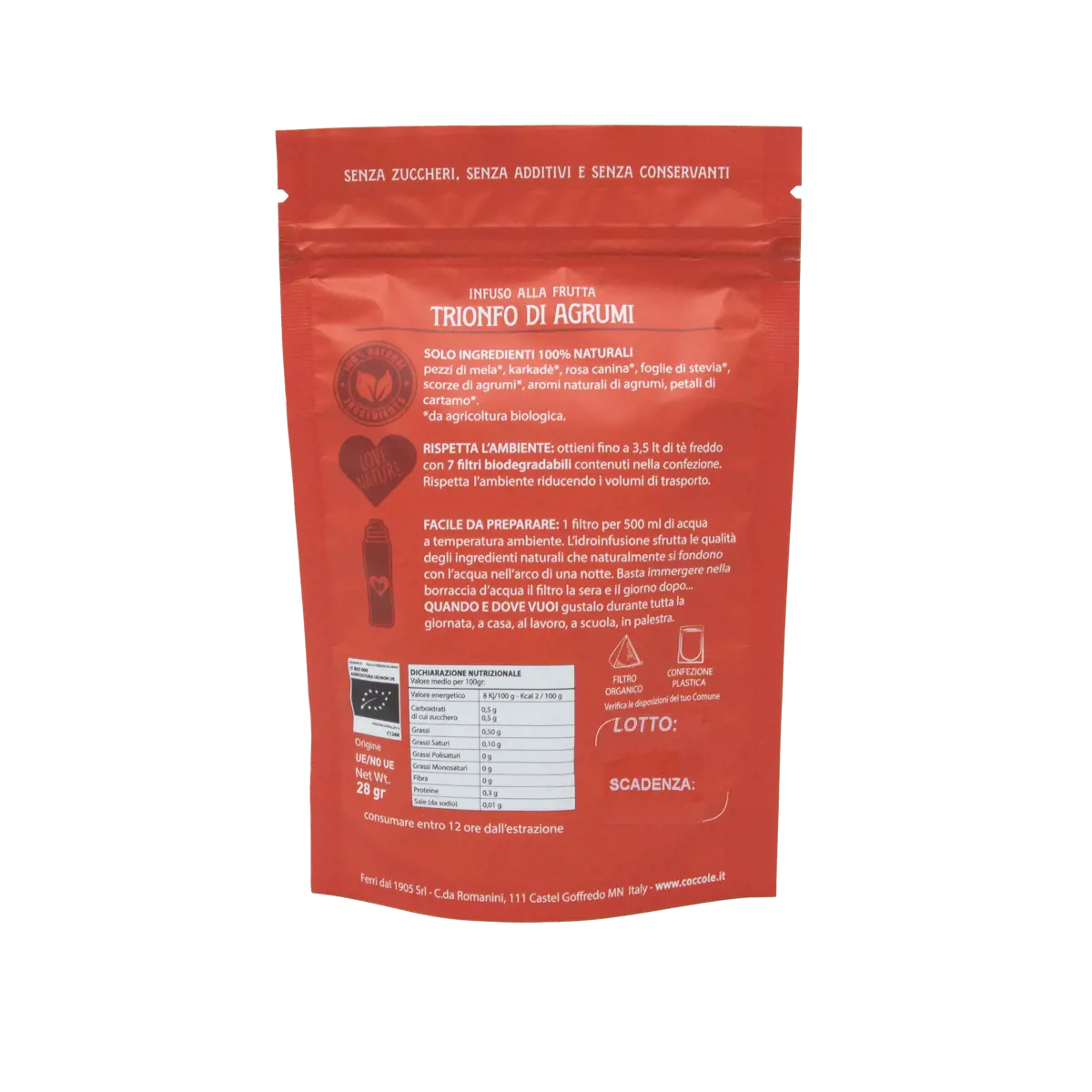 Secondo immagine del prodotto Infuso alla frutta - Trionfo di agrumi - 7 filtri by Tè con te