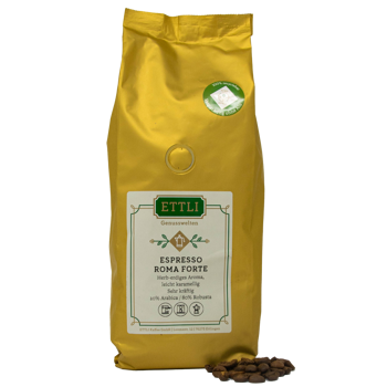 Kaffeebohnen - Espresso Roma Forte - 1kg - Bohnen Beutel 1 kg