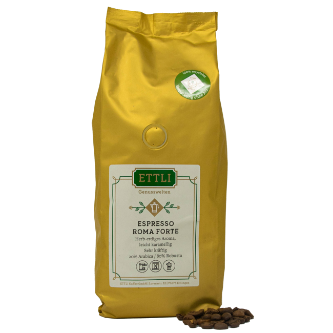 Kaffeebohnen - Espresso Roma Forte - 1kg by ETTLI Kaffee