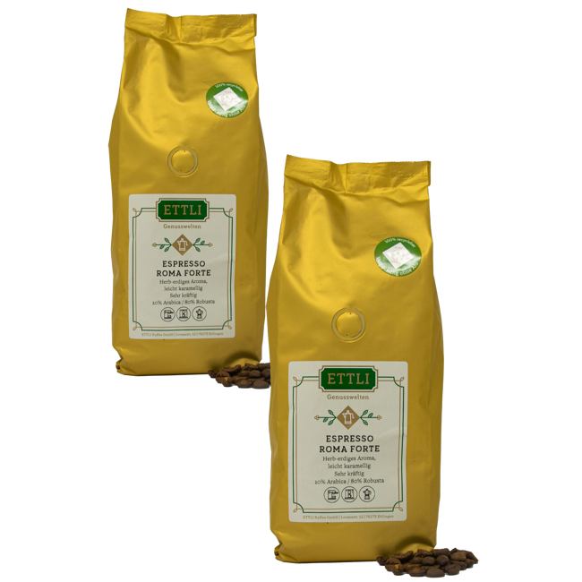 ETTLI Kaffee Café En Grains - Espresso Roma Forte - 1Kg by ETTLI Kaffee