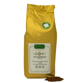 Gemahlener Kaffee - Bio Espresso - 1kg - Mahlgrad Espresso Beutel 1 kg