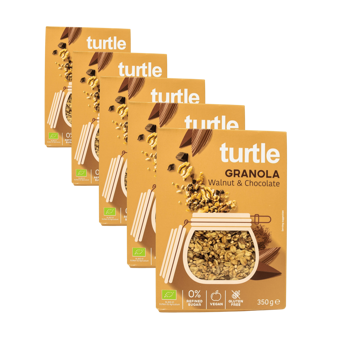 Turtle Granola Bio Noix Chocolat Boite En Carton 350 G - Pack 5 × Boîte en carton 350 g