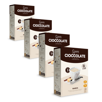 Heiße Schokolade - Weiß - Pack 4 × Pappschachtel 125 g