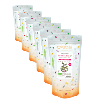 Tè Bianco Bio in Bustine - Tai-Chi Litchi Chine - 80g - Pack 6 × Bustina 80 g