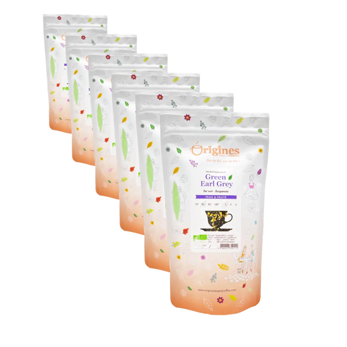 Grüner Tee Bio im Beutel - Green Earl Grey Ceylan - 100g by Origines Tea&Coffee