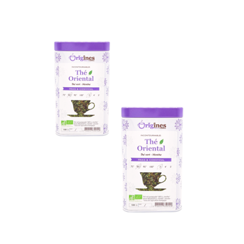 Origines Tea&Coffee The Vert Bio En - Oriental Chine 100G Canette 100 G - Pack 2 × Boîte métal 100 g