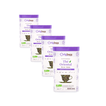 Grüner Tee Metall-Box - Oriental Chine - 100g Pack 4 × Metall-Box 100 g