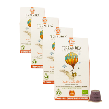 Terramoka Mademoiselle Adele Capsules 15 Capsules - Pack 4 × 15 Capsules compatible Nespresso®